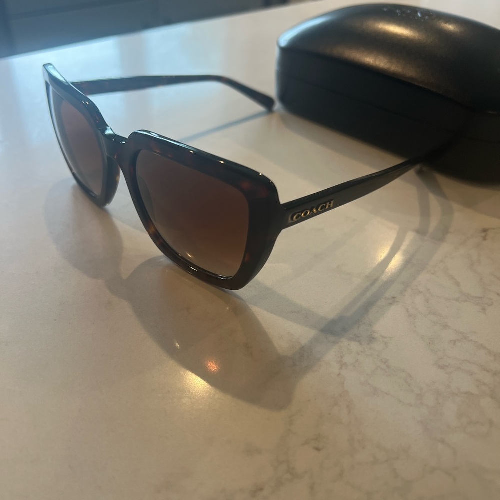 Coach Tortoise Sunglasses with Brown Lenses - Picture 4 of 5